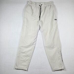 Legends Men's‎ Nylon Joggers White Size XL Lightweight Zip Ankle Drawstring